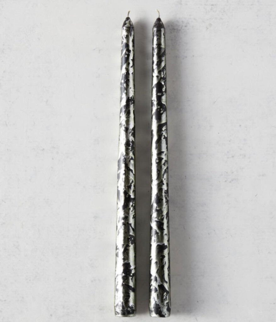 Candle Taper Pair-Silver/Black, 12