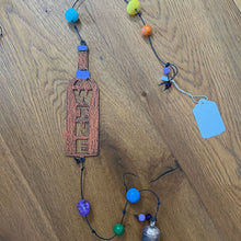 Load image into Gallery viewer, Wine bottle wind chime eco friendly recycled metal Whimsies made in USA
