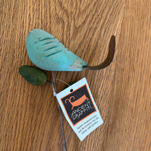 Load image into Gallery viewer, Teal Bird Plant Pick AG
