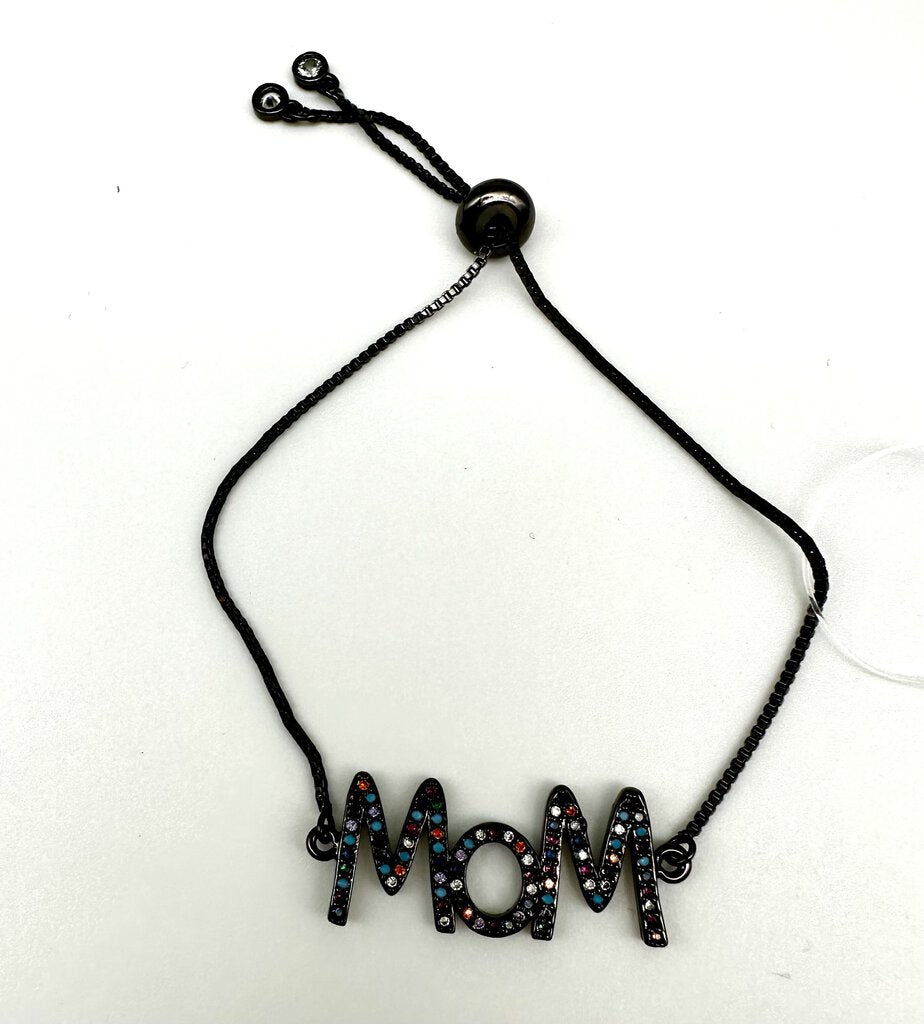 14585 MOM Zircon Chain Bracelet, Graphite Chain & Dark Stones