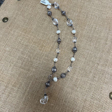 Load image into Gallery viewer, Fresh Water Pearl Glass Cubed Sterling Necklace
