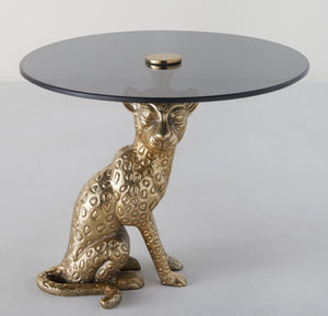 15415 Cheetah Glass Pedestal