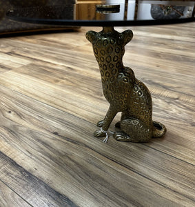 15415 Cheetah Glass Pedestal