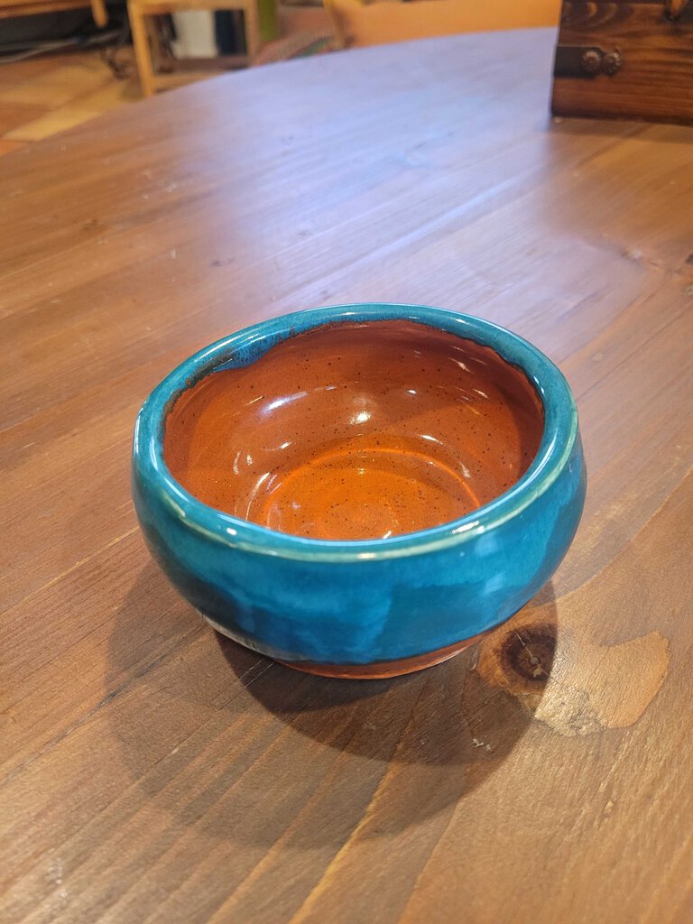 Turqouise and Rust trinket bowl