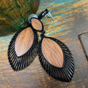 Wood Carved Earrings