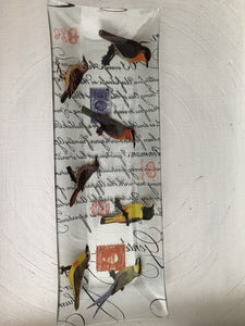 Glass Bird Tray 11"x4" bpv0199