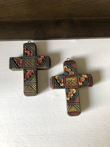 Small Carved Wooden Crosses 5" bpv0050