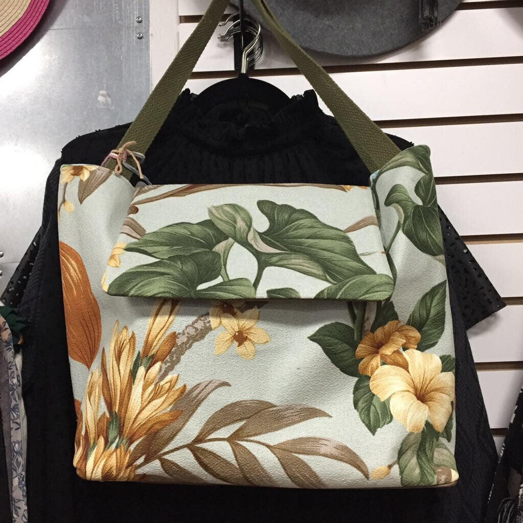 Leather/ Floral Bag