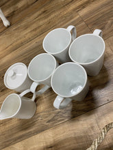Load image into Gallery viewer, White mugs with Creamer snd Sugar Set
