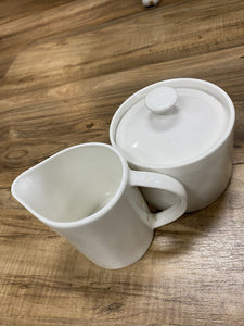 White mugs with Creamer snd Sugar Set