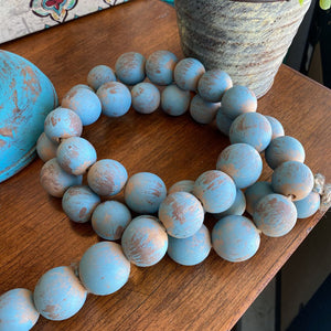 Boho Wooden Beads Slate Blue