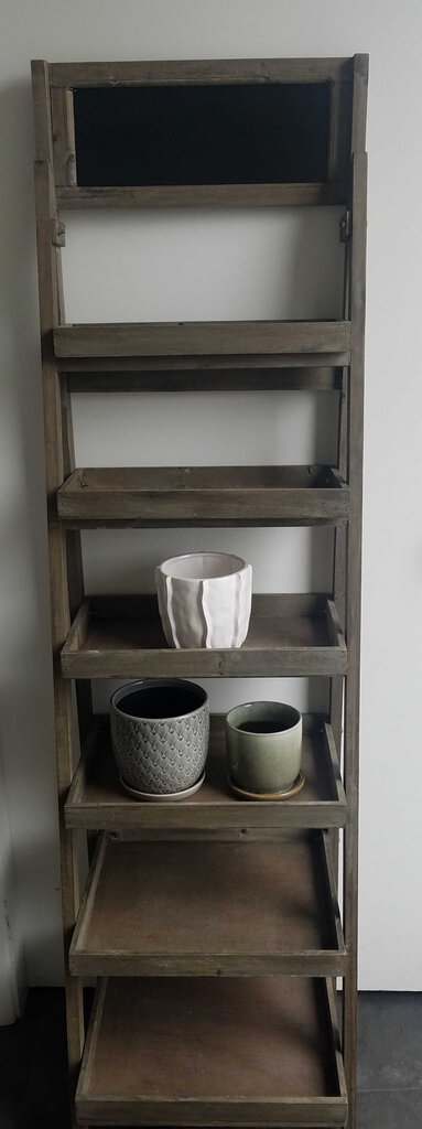 6 Tiered Shelving w/ Chalkboard Sign Top 17 1/2