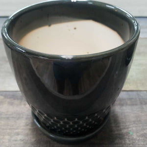 5 1/2" x 6" H Dark Gray Honeycomb Pot