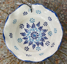 Load image into Gallery viewer, 14355 Handpainted Turkish Ceramic Bowl, Blue/White, 6.5 x 2.5h
