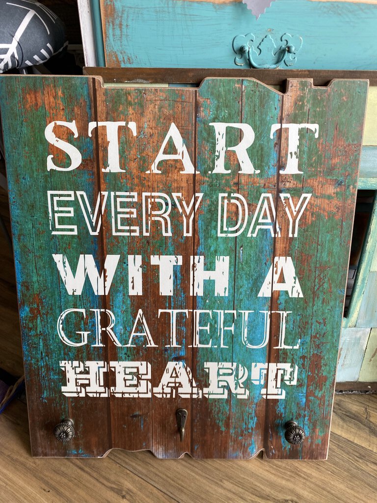 Start Every Day With Gratitude Sign With Hooks