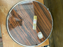 Load image into Gallery viewer, Vintage Formica Wood grain Round Bar Tray 15&quot; bpv0002
