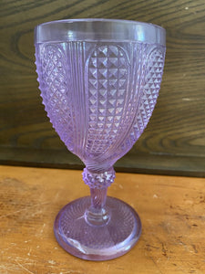 Vintage Lavender Glass Goblet 6.5" bpv000150