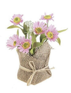 14387 Daisy Bunch Mini Floral w/Burlap