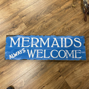 M34 Mermaids Welcome wood Sign