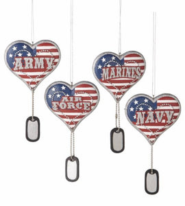 14397 Military Heart Ornament-Assorted