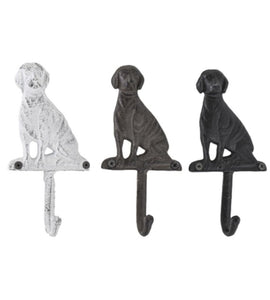 14444 Dog Wall Hook, Cast Iron, Assorted colors, 3.5 x 7.25"