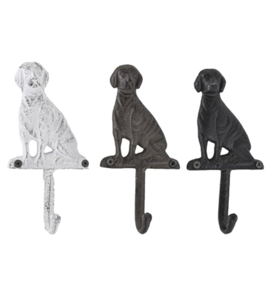 14444 Dog Wall Hook, Cast Iron, Assorted colors, 3.5 x 7.25