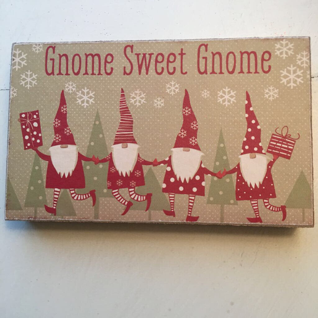 Gnome sweet gnome block sign 112921108395