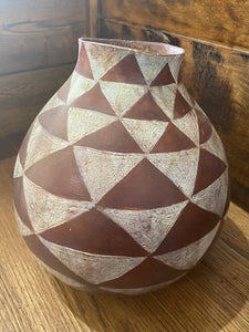 Vintage hand painted gourd vase