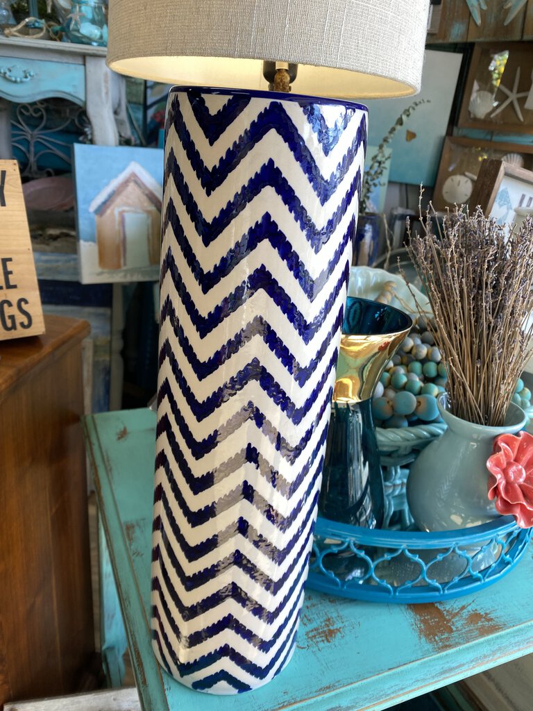 Coastal Blue Ziz Zag Vase
