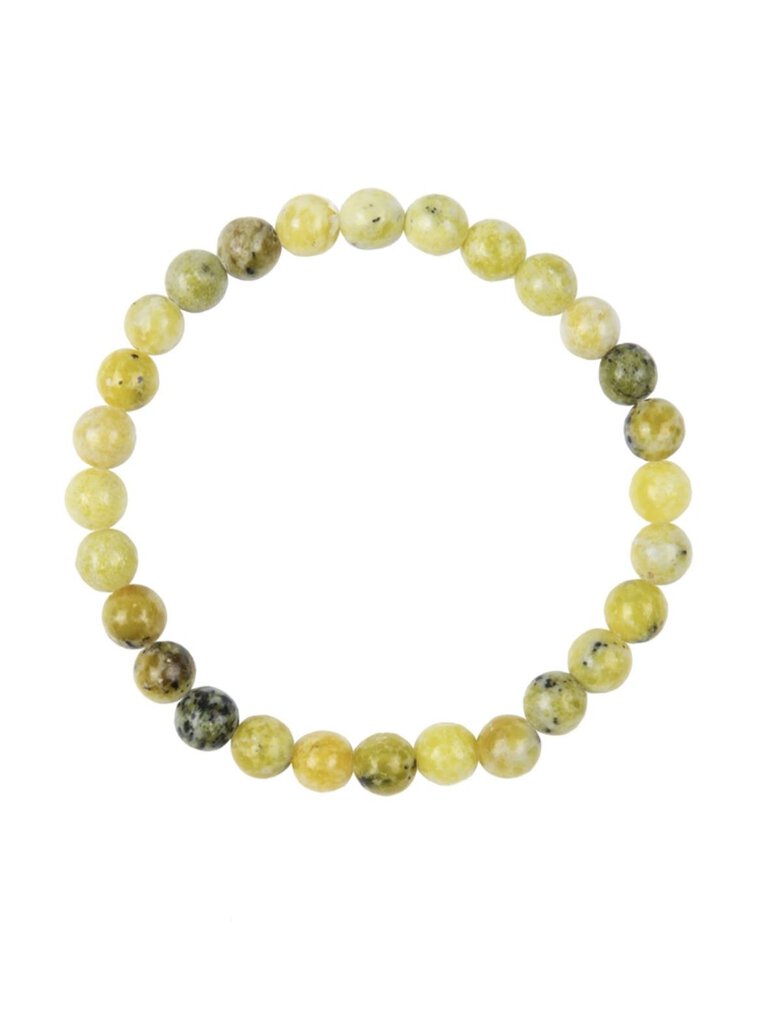 13334 Grass Yellow Turquoise Stone Bracelet, 6mm