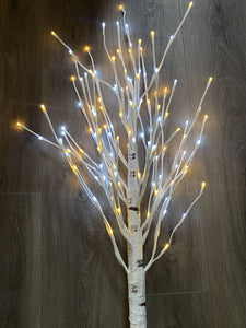 White birch tree LED lights 48”Hx 7” square base