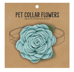 14614 Pet Collar Flower, Aqua, Large
