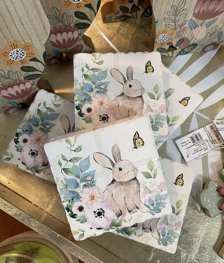 14589 Spring Bunny Coaster Set