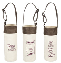 Load image into Gallery viewer, 14665 Wine Bag, Cotton Canvas, Leatherette Handle
