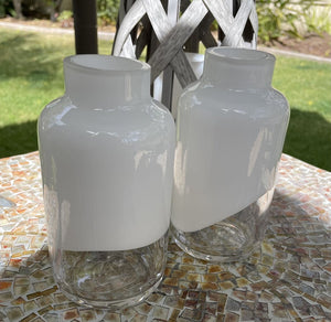 14667 Glass Bud Vase, White, 3 x 6.5