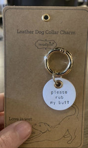 14669 Humorous Dog Charms, Leather/Gold