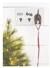 Load image into Gallery viewer, 14676 His Hers Hooks, white wood, iron, 11x6.5
