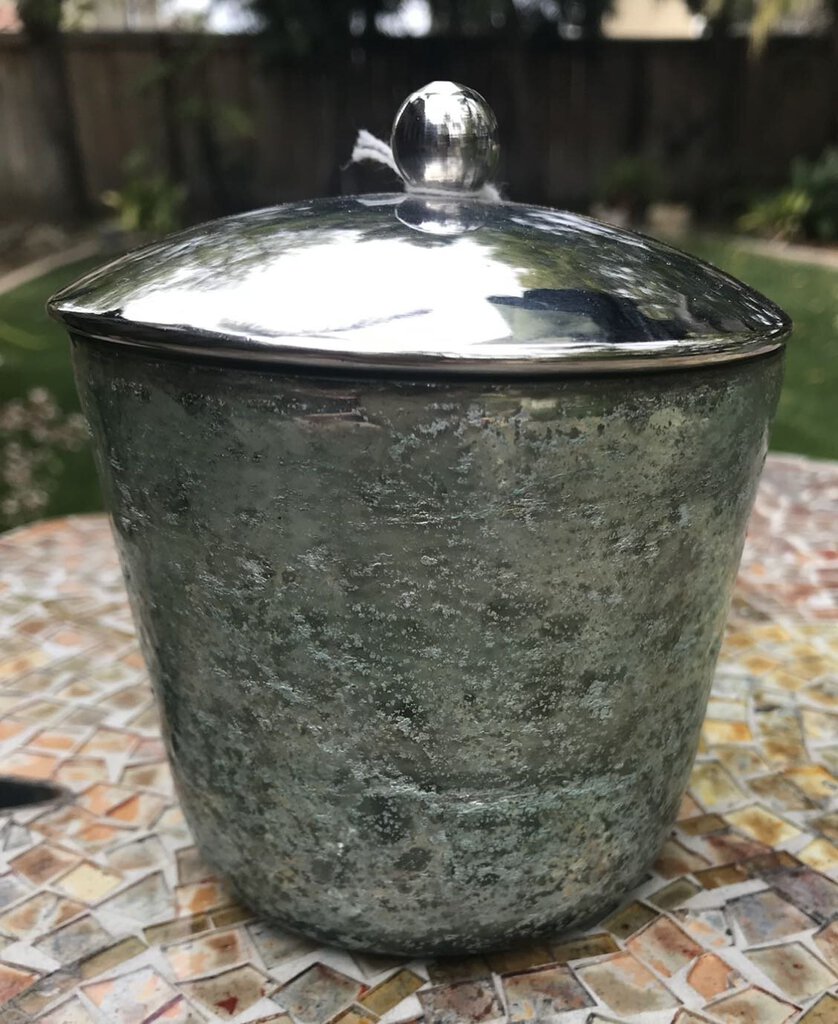 12145 Malibu Bath Container, Aqua Glass