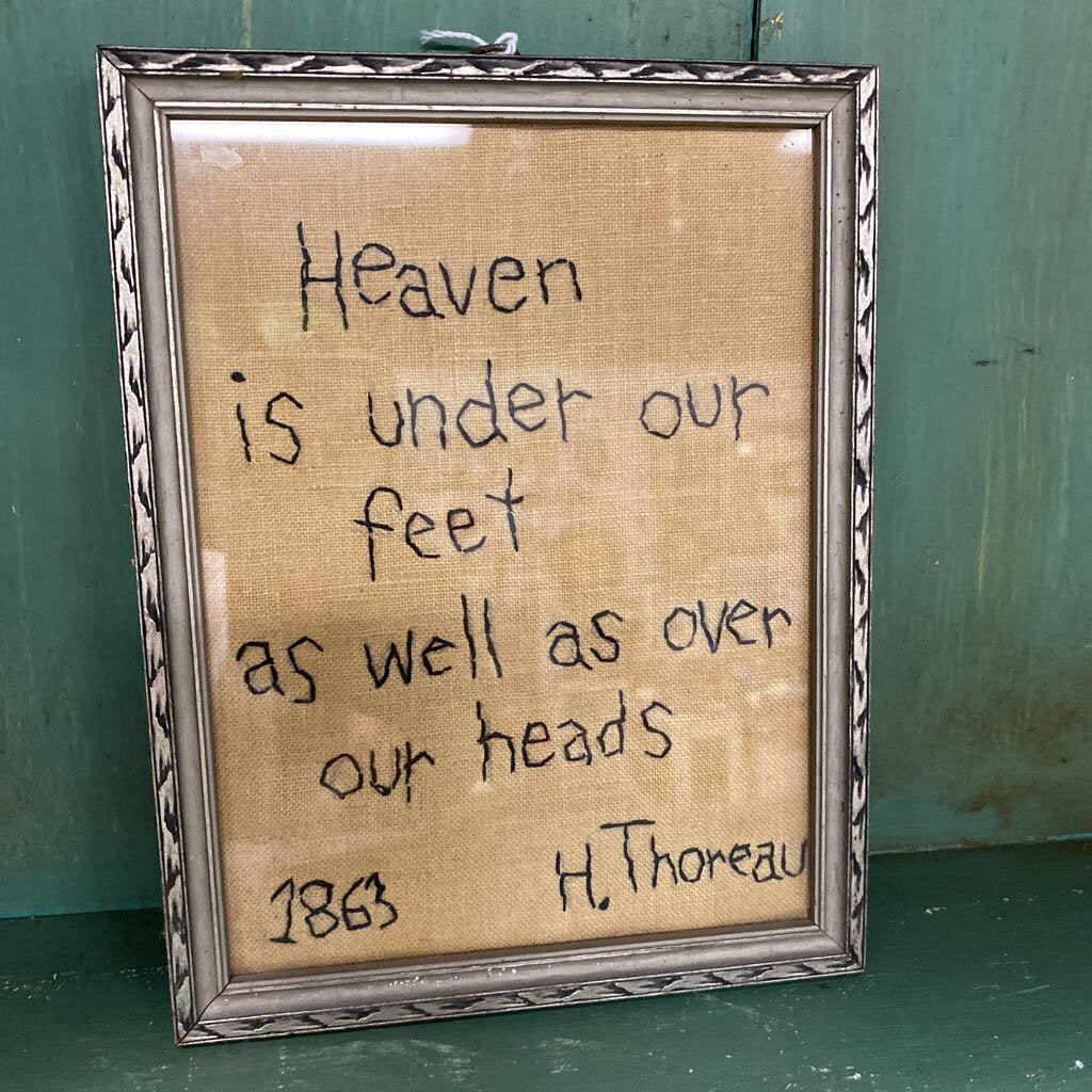 Framed Needle Point Thoreau Quote 6