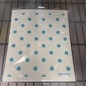 Blue Dots~Reusable, Compostable, Washable; earth friendly; replaces paper towel, for all surfaces; Wash up to 200 times, after that cut up and compost. 100% Natural fibers-70% plant bases cellulose and 300% recycled cotton.