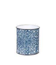 Load image into Gallery viewer, 14711 Block Print Planter, Blue, Sm, Metal
