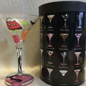 4861 Shopoholic Too, Painted Martini Glass, Boxed