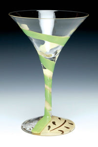 4852 Appletini, Painted Martini Glass, Boxed