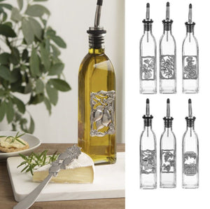14755 Oil Bottle-Lemons, Glass/Zinc 10 oz