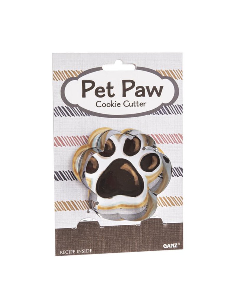 14797 Pet Paw Cookie Cutter w/Recipe, Assorted, Steel