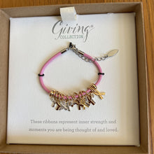 Load image into Gallery viewer, Pink ribbon charm bracelet 1004440130
