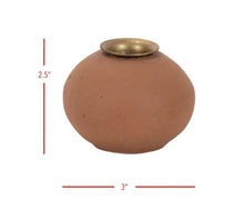 Load image into Gallery viewer, Osa Terra Cotta Taper Holder 3&quot; x 3&quot; x 2.5&quot;
