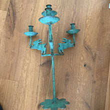 Load image into Gallery viewer, Vintage cast iron bunny candleabra
