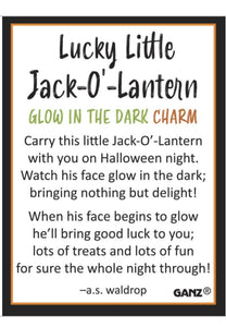 14886 Lucky Little Jack O'Lantern Charm, Glow-in-dark