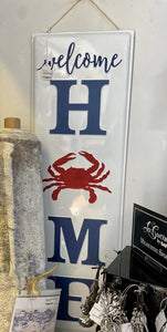 14905 HOME-Metal Sign w/Crab